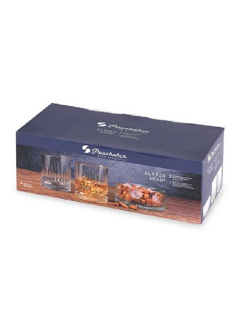Pasabahce 3 Pieces Elysia Whisky Gift Set 2 Pieces Glass 355 Ml And 1 Pieces Bowl 510 Ml Clear - Image 5