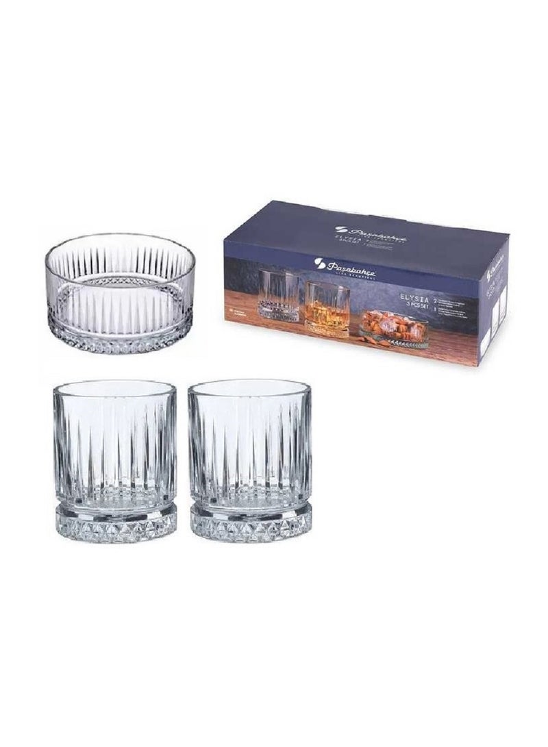 Pasabahce 3 Pieces Elysia Whisky Gift Set 2 Pieces Glass 355 Ml And 1 Pieces Bowl 510 Ml Clear - Image 4