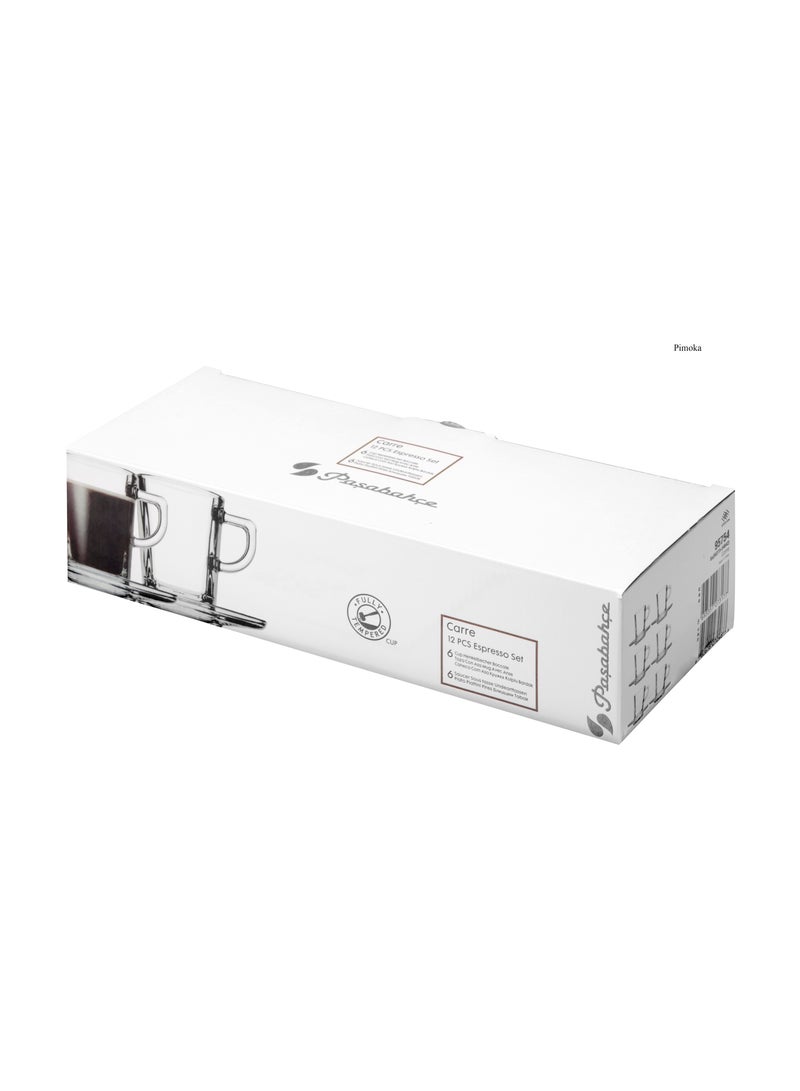 باساباتشي طقم إسبريسو كار 12 قطعة 6 قطع أكواب إسبريسو سعة 72 مل و6 قطع أطباق - Image 2