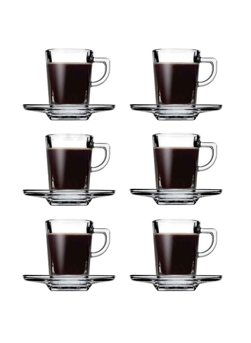 باساباتشي طقم إسبريسو كار 12 قطعة 6 قطع أكواب إسبريسو سعة 72 مل و6 قطع أطباق - Image 5