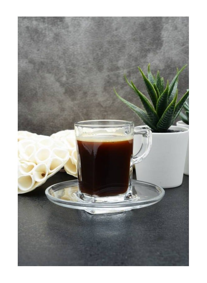 باساباتشي طقم إسبريسو كار 12 قطعة 6 قطع أكواب إسبريسو سعة 72 مل و6 قطع أطباق - Image 4