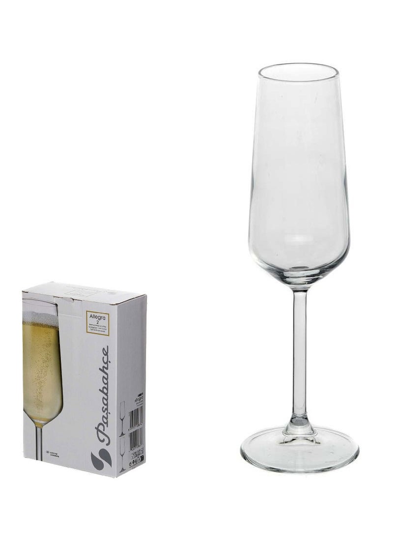 باساباتشي 2 Pieces Allegra Champagne Flute Set 195 Ml, 226 Mm Height, 45 Mm Diamater Clear - Image 4