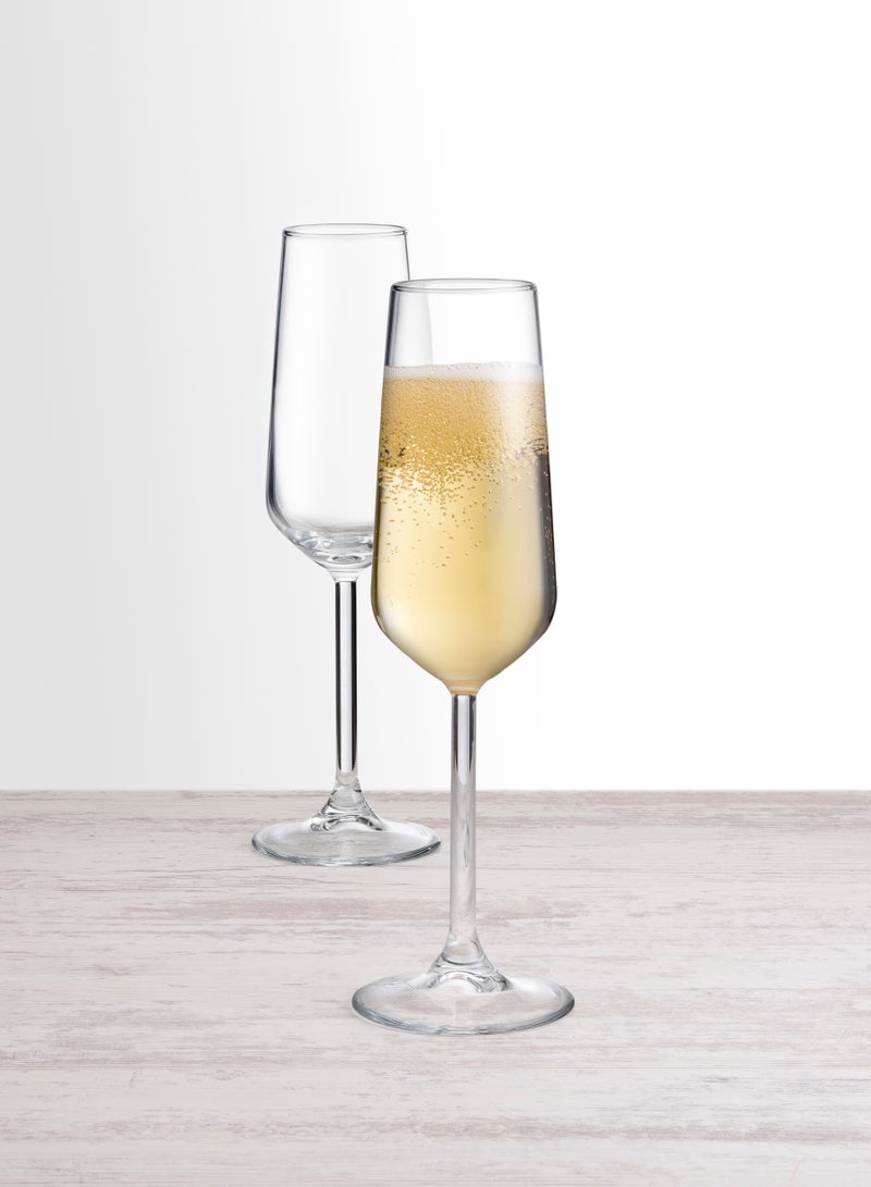 باساباتشي 2 Pieces Allegra Champagne Flute Set 195 Ml, 226 Mm Height, 45 Mm Diamater Clear - Image 2