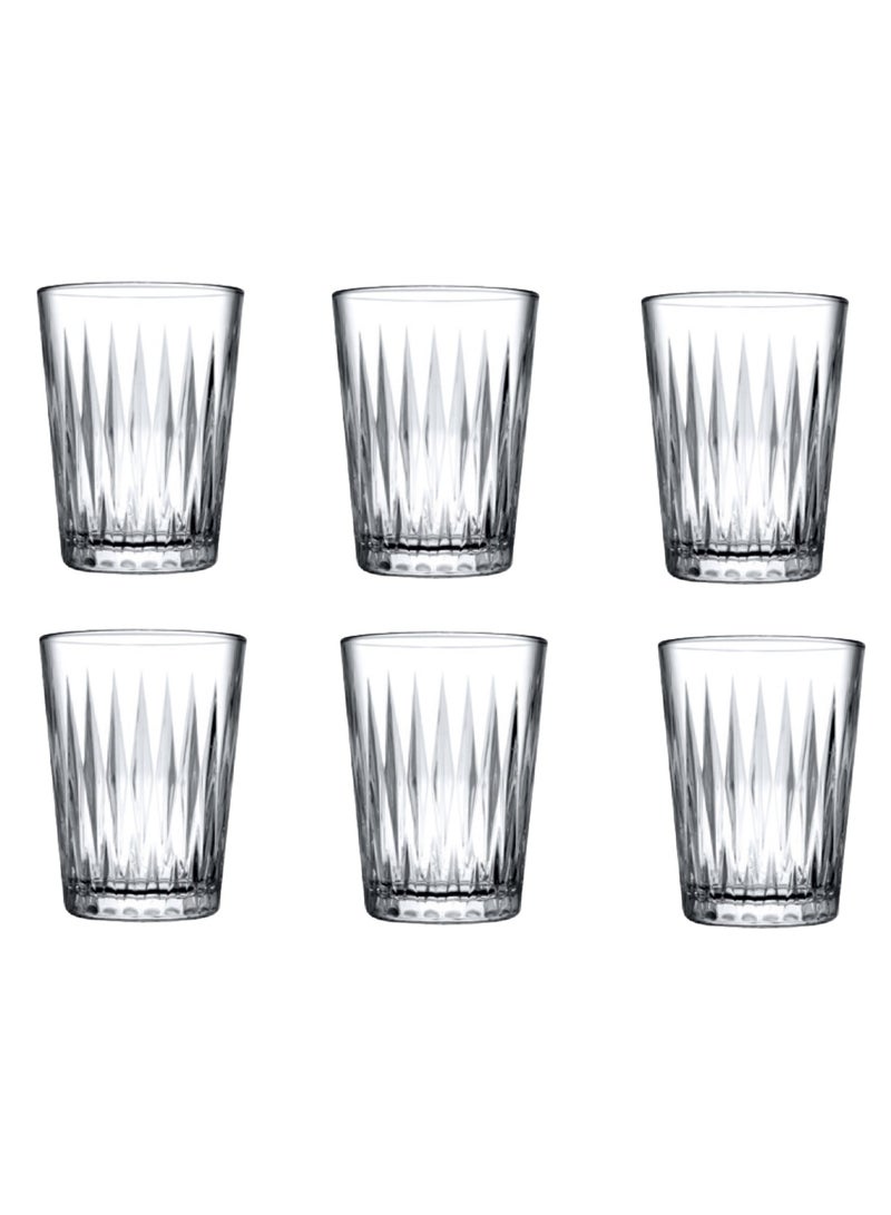 باساباتشي 6 قطع كوب ماء لوزيا، 250 مل، ارتفاع 104 مم، قطر 77.5 مم - Image 1