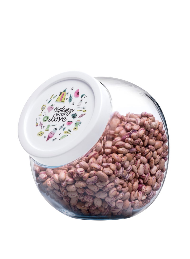باساباتشي Bella Grafitti Glass Jar, 1500 Ml, 160 Mm Height 