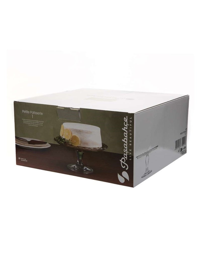 باساباتشي - Petite Patisserie Round Footed Glass Serving Plate, 264 Mm Diameter, 121 Mm Height - Image 1