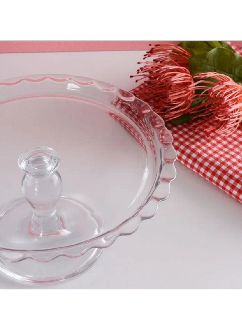 Pasabahce Petite Patisserie Round Footed Glass Serving Plate, 264 Mm Diameter, 121 Mm Height  - Image 5