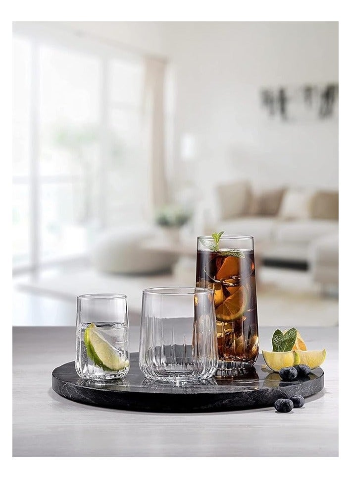 Pasabahce 18 Pieces Nova Tumbler Set 6 Pieces Long Drink Glass 360 Ml, 6 Pieces Whisky Glass 315 Ml, 6 Pieces Liqueur Glass 135 Ml Clear - Image 3