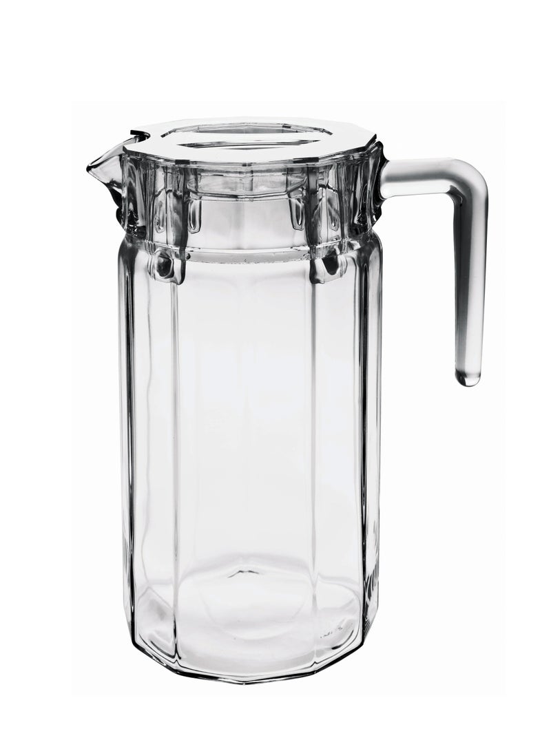 باساباتشي Kosem Glass Jug With Acrylic Lid, 1400 Ml, 222 Mm Height, 109 Mm Diameter Clear  - Image 1