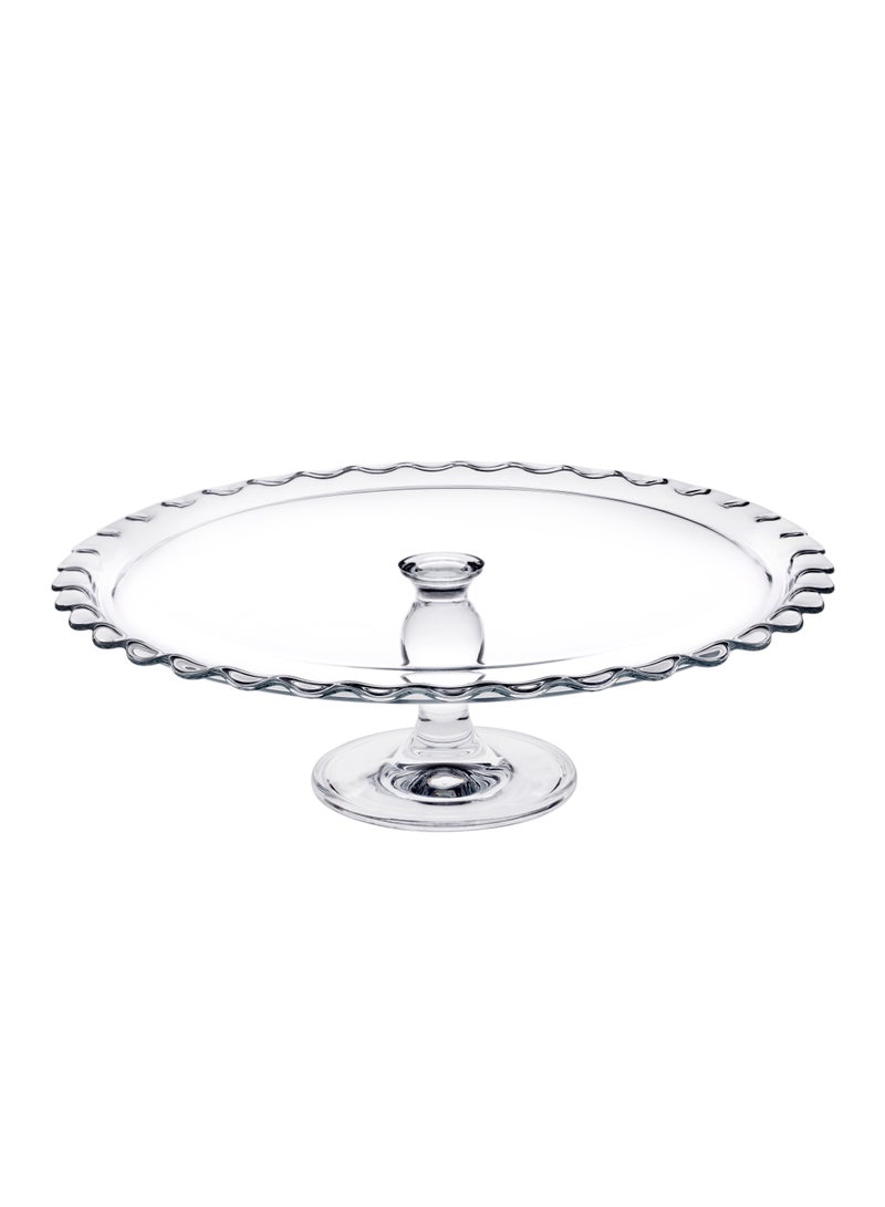 باساباتشي - Maxi Patisserie Footed Glass Serving Plate, 370 Mm Diameter, 117 Mm Height - Image 1