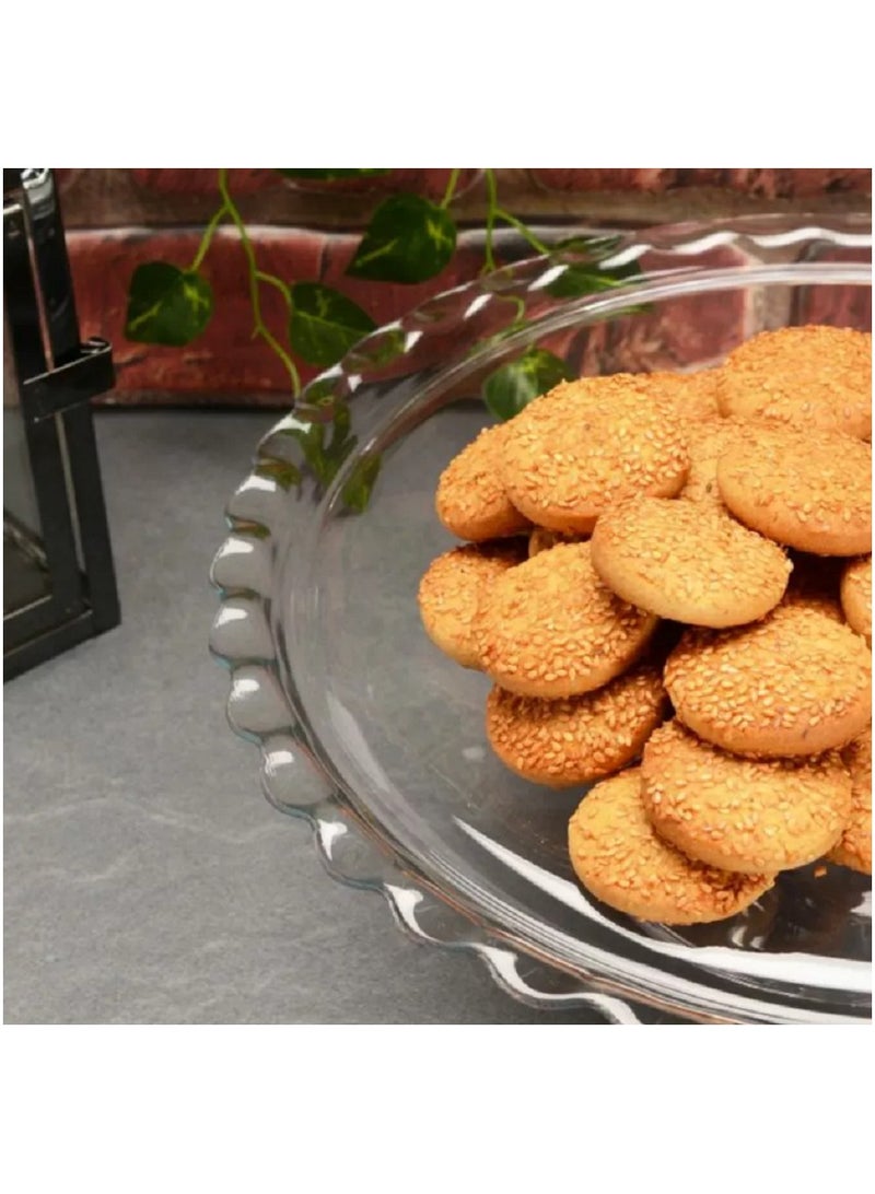 باساباتشي - Maxi Patisserie Footed Glass Serving Plate, 370 Mm Diameter, 117 Mm Height - Image 1