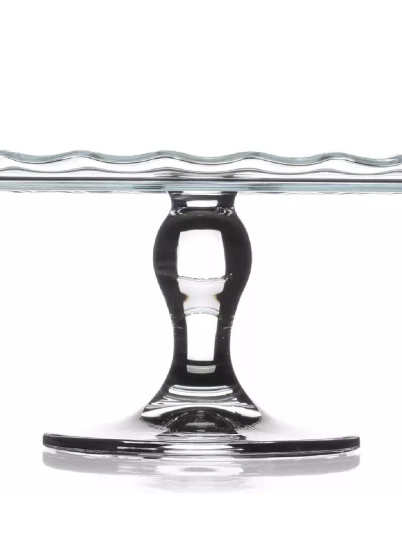 باساباتشي - Maxi Patisserie Footed Glass Serving Plate, 370 Mm Diameter, 117 Mm Height - Image 1