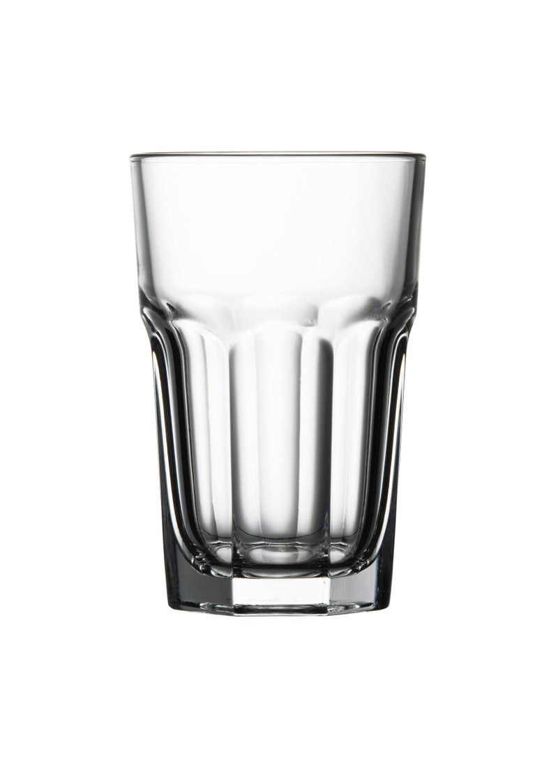 باساباتشي طقم كؤوس عصير ومشروبات طويلة 6 قطع بتقنية V-Block مع طلاء مضاد للميكروبات - كازابلانكا سعة 295 مل، ارتفاع 120 مم، قطر 78 مم، مقسّى بالكامل - Image 1