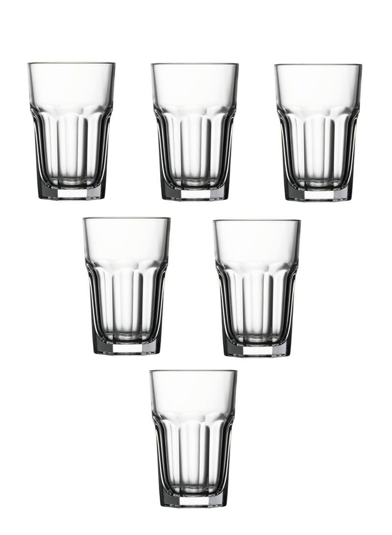 باساباتشي طقم كؤوس عصير ومشروبات طويلة 6 قطع بتقنية V-Block مع طلاء مضاد للميكروبات - كازابلانكا سعة 295 مل، ارتفاع 120 مم، قطر 78 مم، مقسّى بالكامل - Image 2