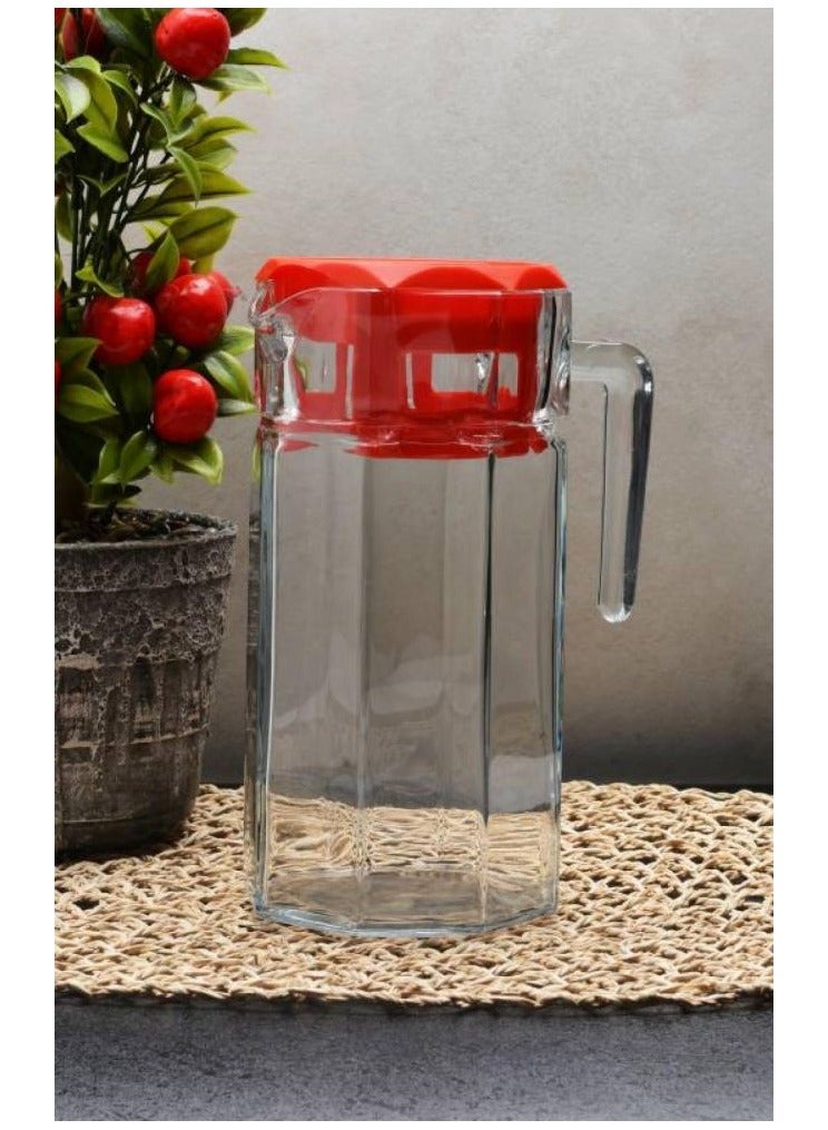 Pasabahce Kosem Glass Jug With Acrylic Lid, 1250 Ml, 219 Mm Height, 122 Mm Diameter Clear - Image 2