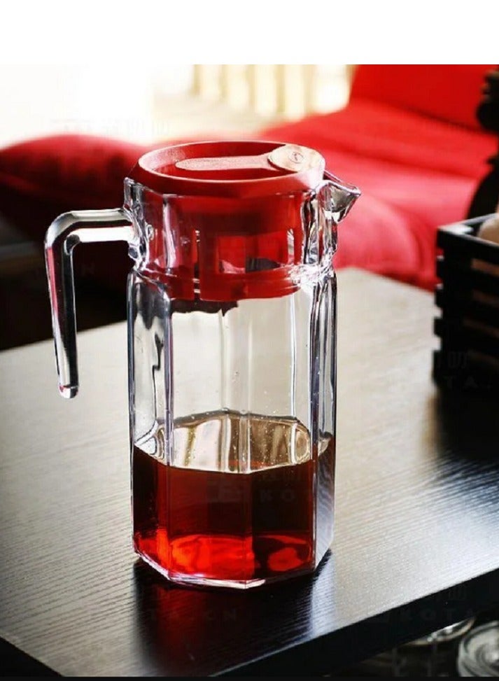 Pasabahce Kosem Glass Jug With Acrylic Lid, 1250 Ml, 219 Mm Height, 122 Mm Diameter Clear - Image 5