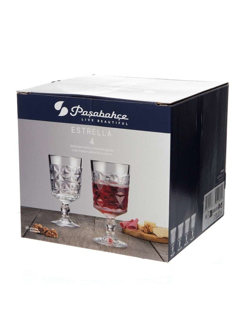 باساباتشي طقم كؤوس نبيذ أحمر استريلا 4 قطع 330 مل، ارتفاع 160 مم، قطر 86.5 مم - Image 5