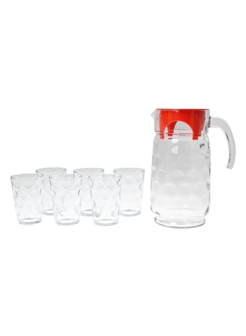 Pasabahce 7 Pieces Space Water Set 1 Pieces Jug 1650 Ml And 6 Pieces Water Glass 200 Ml Clear  - Image 4