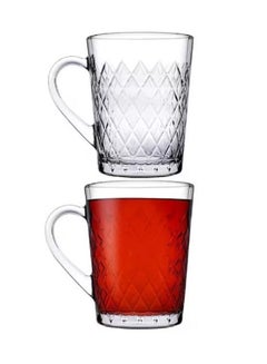 Pasabahce 2 Pieces Ruby Glass Mug Set 265 Ml Clear  - Image 2