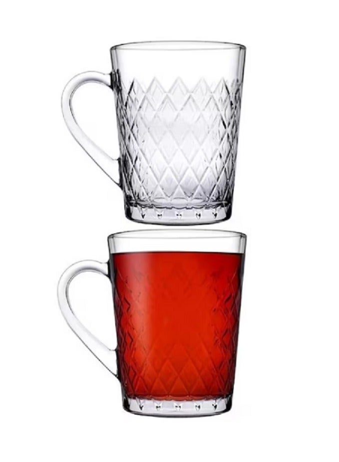 باساباتشي 2 Pieces Ruby Glass Mug Set 265 Ml Clear - Image 2