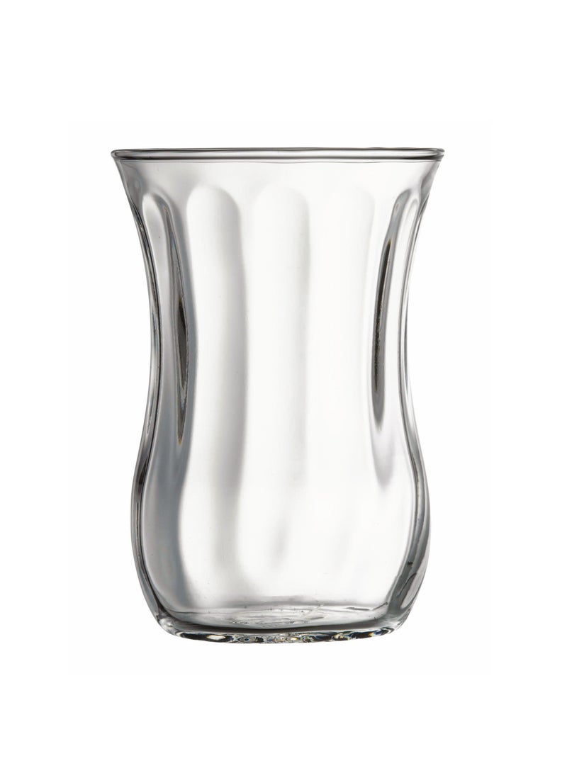Pasabahce 6 Pieces Uskudar Tea Cup Set Optical Design, 120 Ml Clear - Image 1