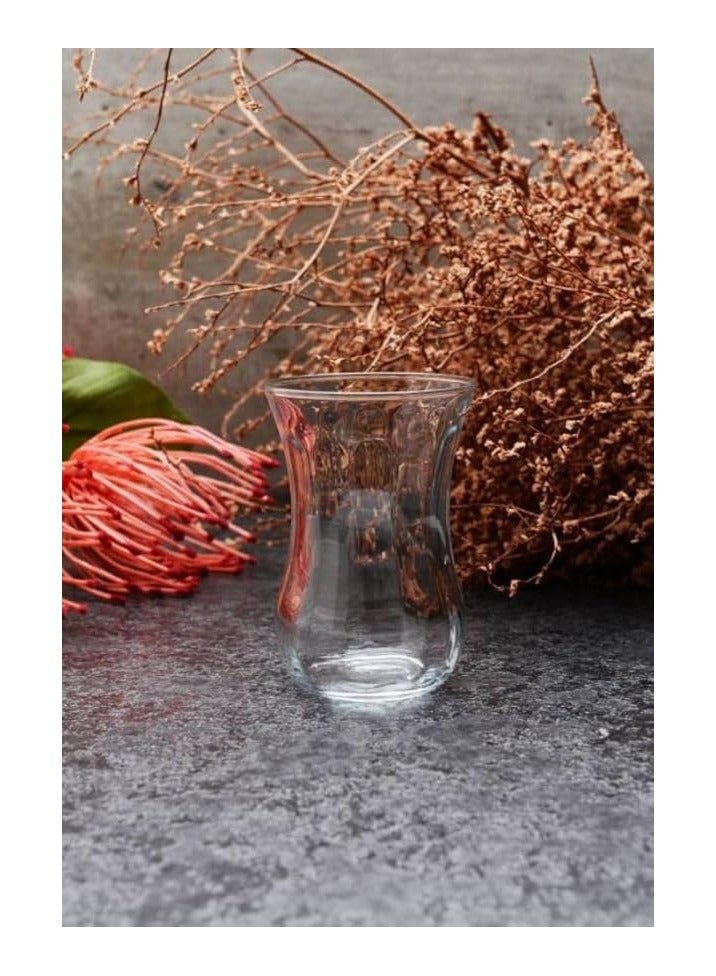 Pasabahce 6 Pieces Uskudar Tea Cup Set Optical Design, 120 Ml Clear - Image 3