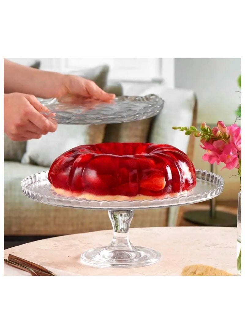 Pasabahce Patisserie Footed Glass Serving Plate, 322 Mm Diameter, 128 Mm Height  - Image 2