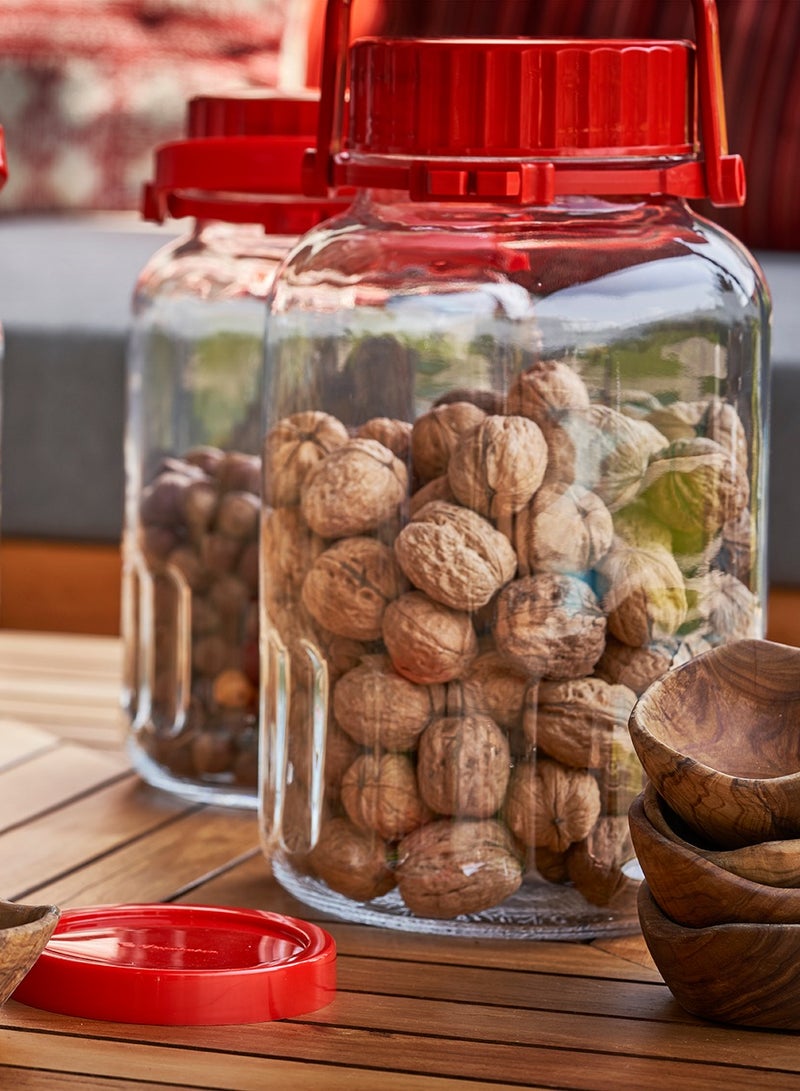 Pasabahce Harvest Glass Jar, 8 Lt, Red Lid, 325 Mm Height  - Image 3