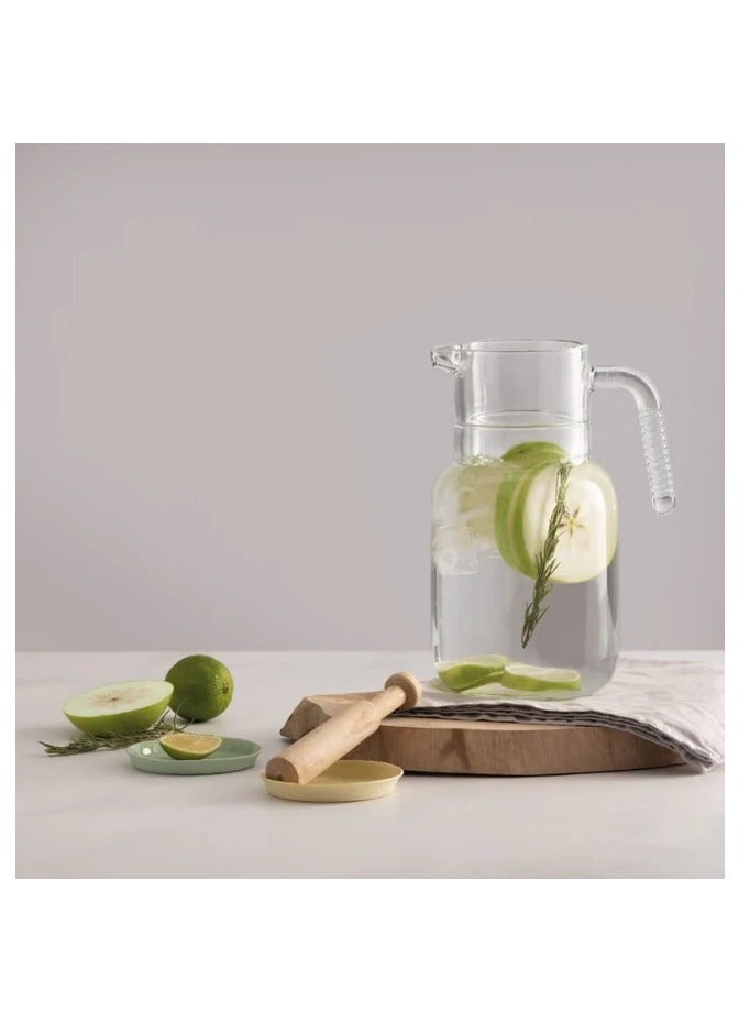 باساباتشي - Hoop Glass Jug With Cork Lid, 1500 Ml, 224 Mm Height, 103 Mm Diameter Clear - Image 1