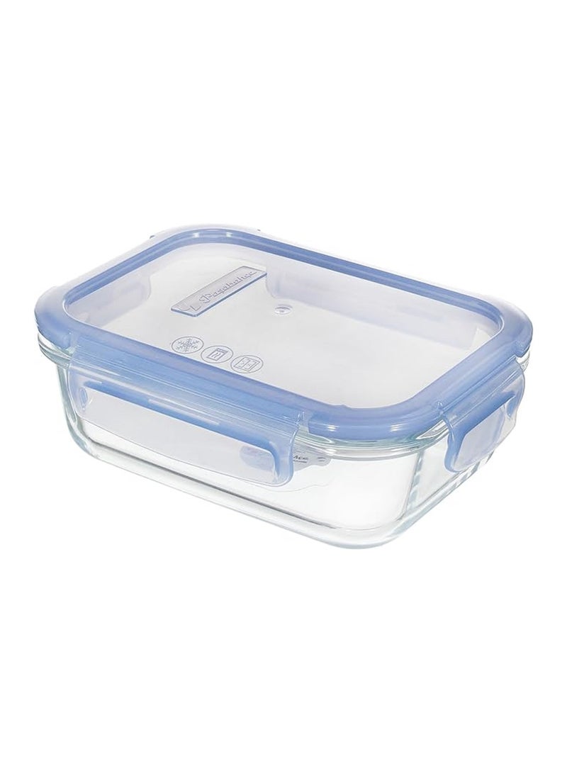 Pasabahce Lockie Lock Glass Food Container, 1030 Ml, Blue Lid, Stackable, 60 Mm Height, 198X148 Mm Green - Image 2