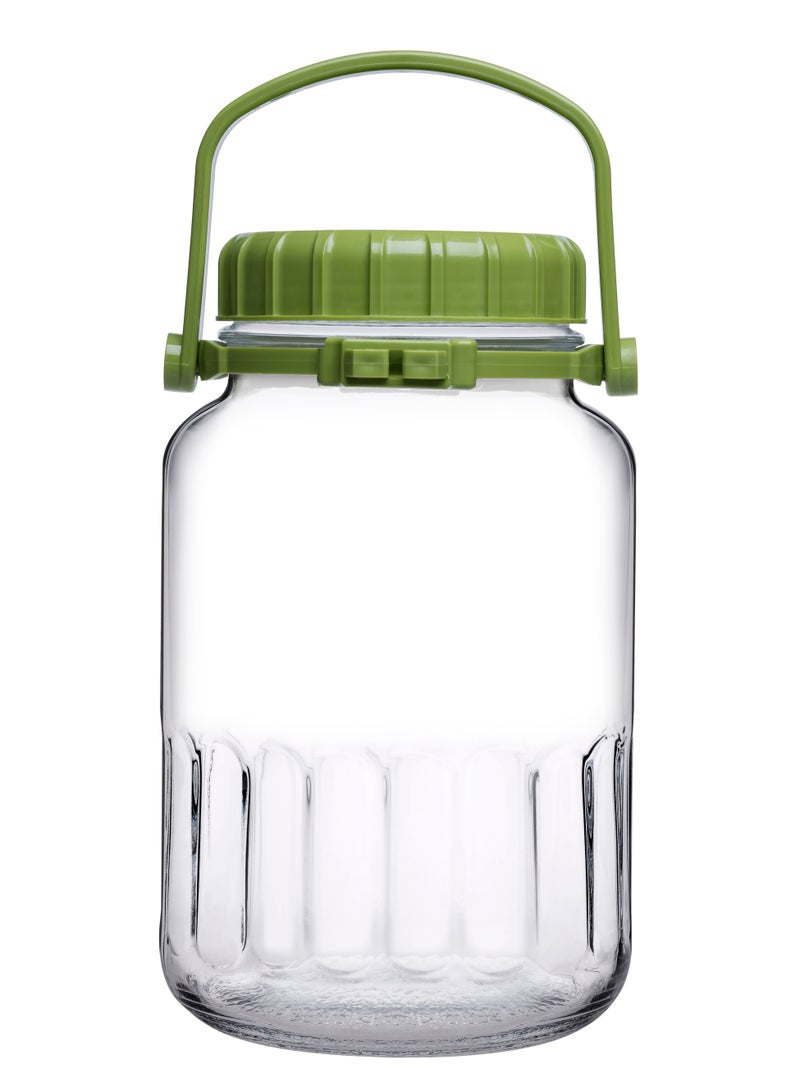 Pasabahce Harvest Glass Jar, 4 Lt, Green Lid, 270 Mm Height - Image 1