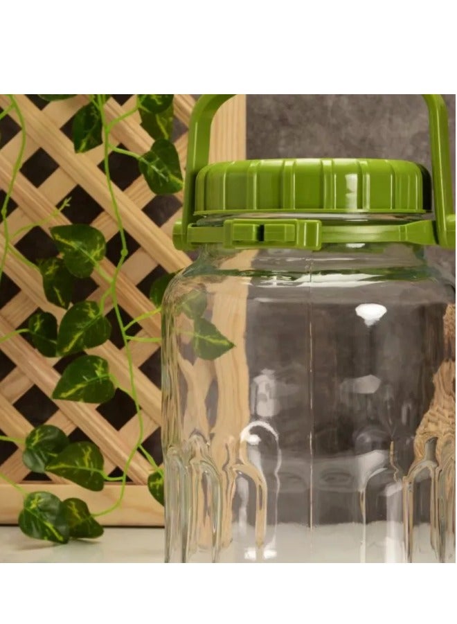 Pasabahce Harvest Glass Jar, 4 Lt, Green Lid, 270 Mm Height - Image 2