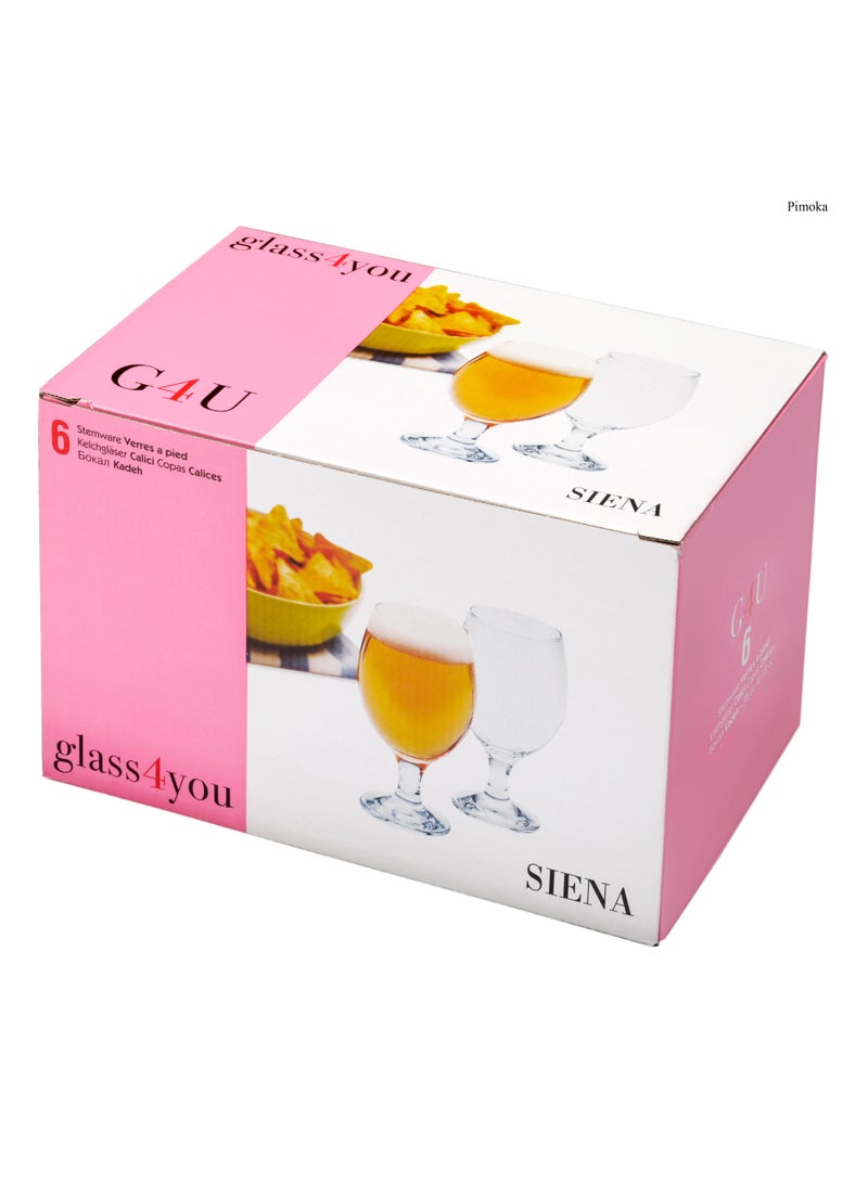 Pasabahce - 6 Pieces G4U Siena Beer Glass Set 400 Ml, 160 Mm Height, 68 Mm Diameter Clear - Image 1