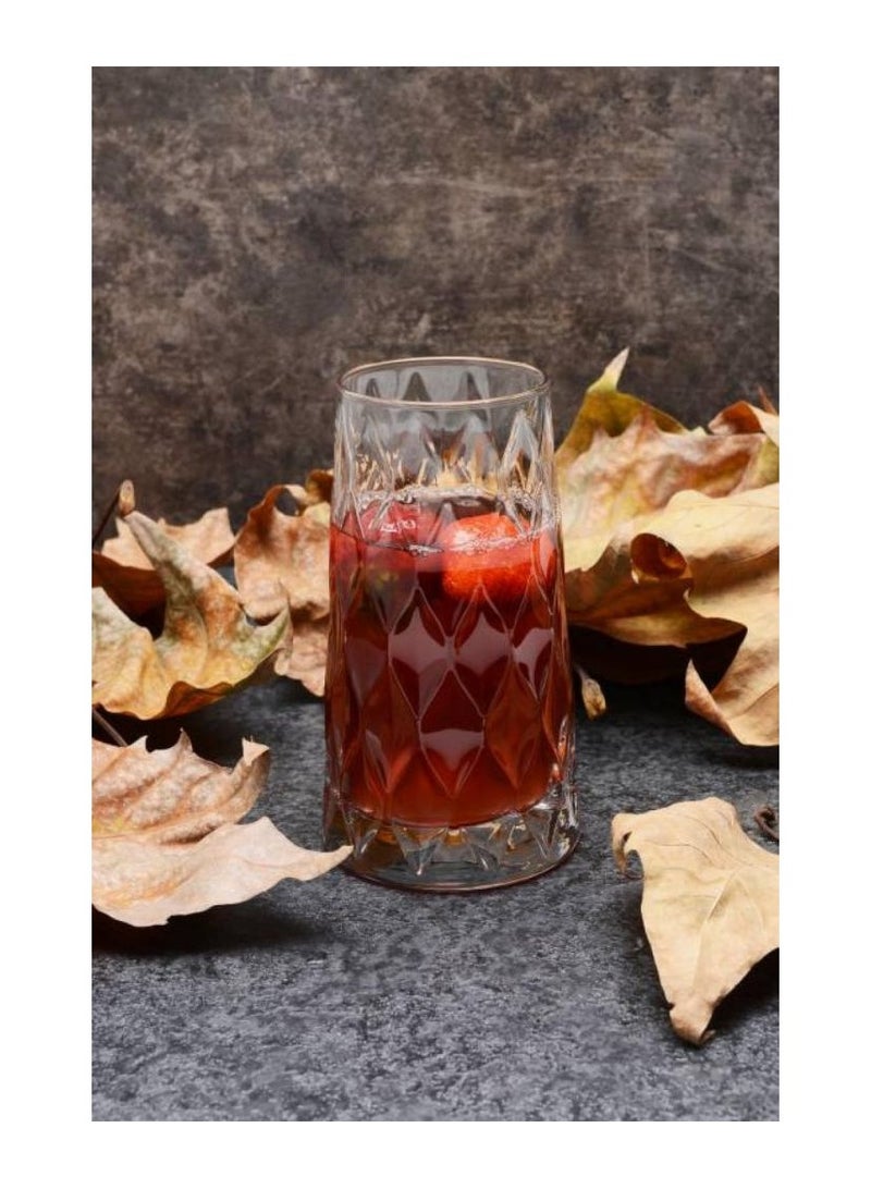 Pasabahce 4 Pieces Leafy Long Drink Glass Set 450 Ml Clear - Image 4