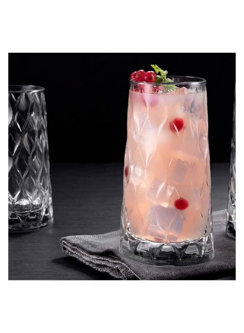 Pasabahce 4 Pieces Leafy Long Drink Glass Set 450 Ml Clear - Image 5