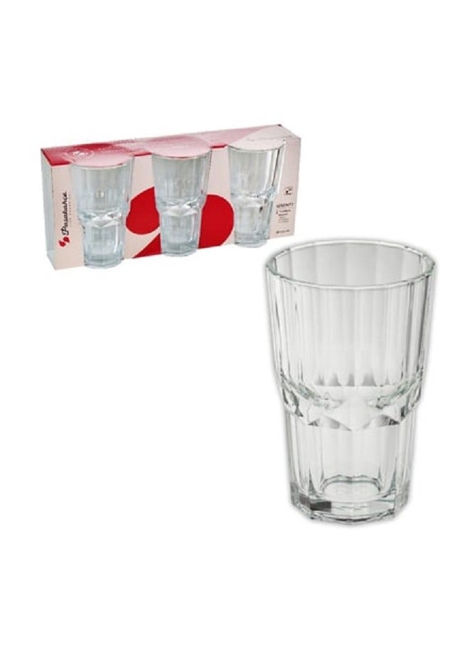 باساباتشي 3 Pieces Serenity Long Drink Glass Set 265 Ml, 120 Mm Height, 70 Mm Diameter Clear - Image 3