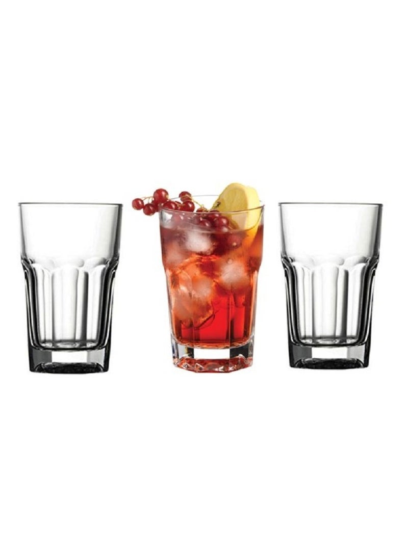 باساباتشي طقم كؤوس شراب طويلة كازابلانكا 3 قطع سعة 355 مل، ارتفاع 122 مم، قطر 83 مم، مقسّى بالكامل - Image 3