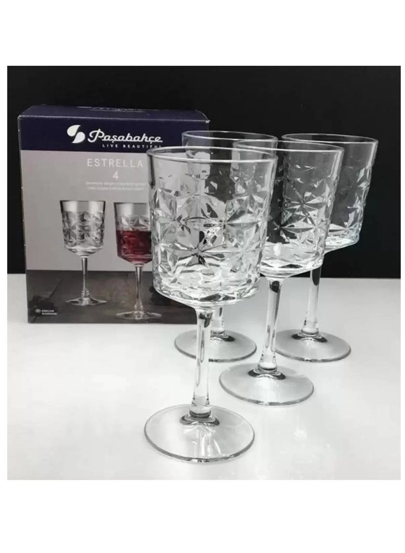 باساباتشي طقم كؤوس نبيذ أحمر استريلا 4 قطع سعة 330 مل، ارتفاع 205 مم، قطر 86.5 مم - Image 2
