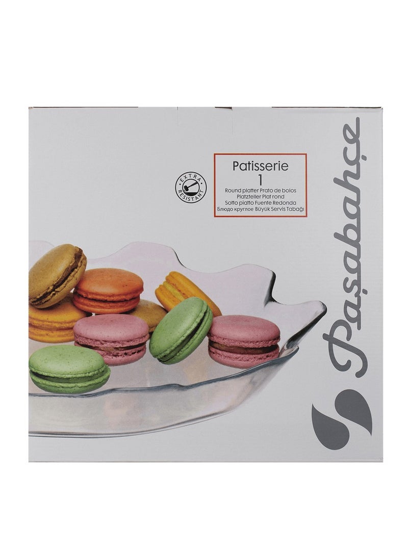 باساباتشي - Patisserie Round Glass Service Plate, 40X320 Mm - Image 1