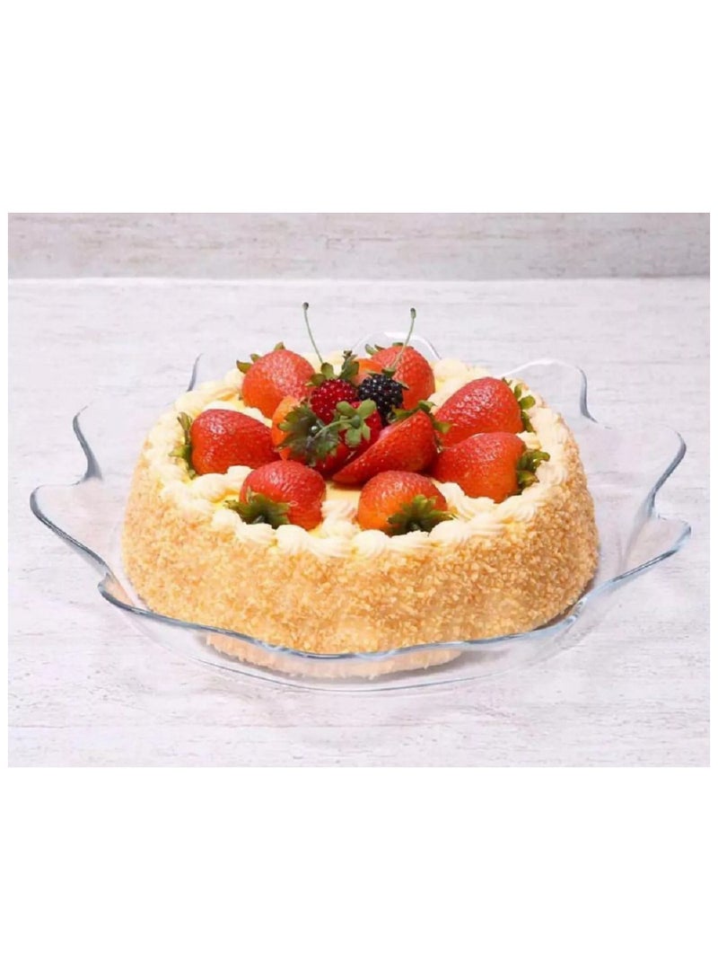 باساباتشي - Patisserie Round Glass Service Plate, 40X320 Mm - Image 1