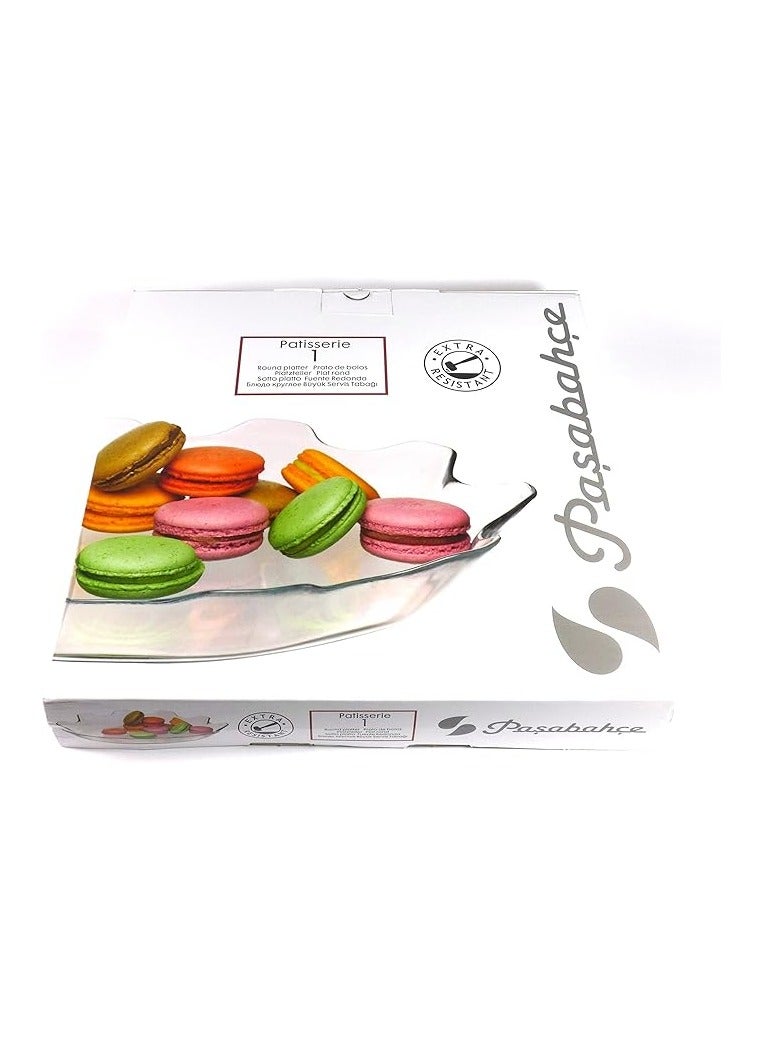 باساباتشي - Patisserie Round Glass Service Plate, 40X320 Mm - Image 1