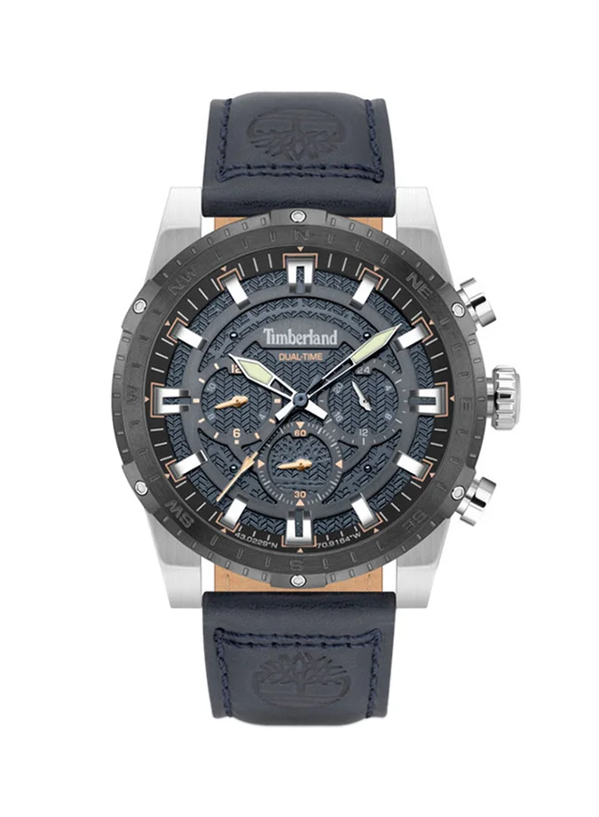 تمبرلاند Fitzwilliam Men's Watch 45mm Analog Navy Dial Navy Leather Strap