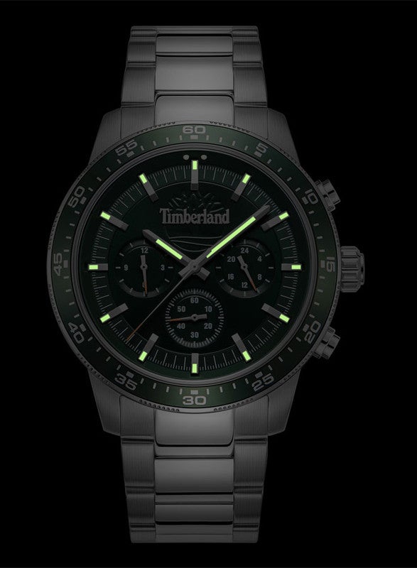 تمبرلاند Men's Timberland Parkman Multifunction - Mens Watch - Green Dial, Steel Bracelet  - Image 5
