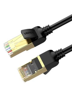 Ugreen UGREEN 0.5M Cat7 F/FTP Round Ethernet Cable, 10 Gbps/600Mhz, STP for Modem, Router, PC, Mac, Laptop, PS2, PS3, PS4, Xbox, and Xbox 360 etc. (11229) Black  - Image 1