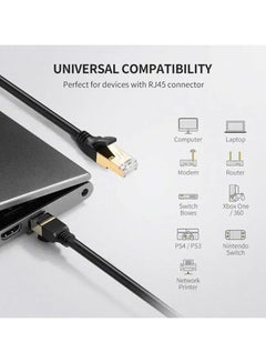Ugreen UGREEN 0.5M Cat7 F/FTP Round Ethernet Cable, 10 Gbps/600Mhz, STP for Modem, Router, PC, Mac, Laptop, PS2, PS3, PS4, Xbox, and Xbox 360 etc. (11229) Black  - Image 3