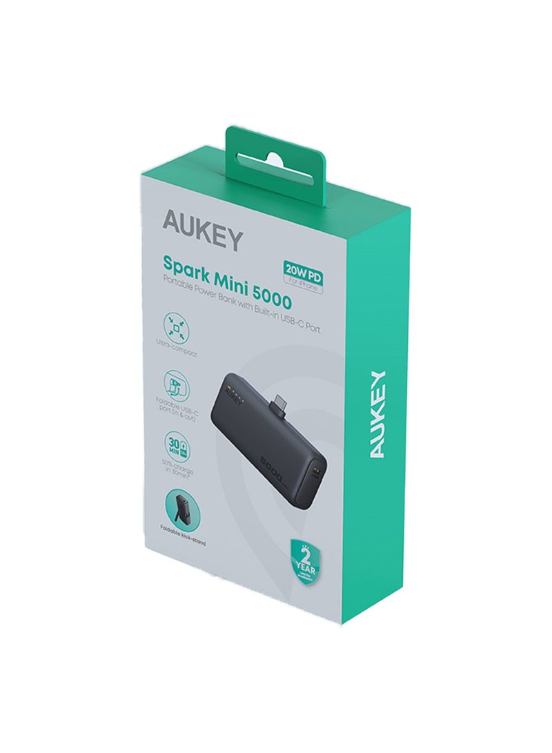 Aukey 5000 mAh Power Bank Spark 20W Charging Y59 Grey  - Image 5