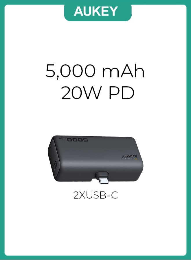 Aukey 5000 mAh Power Bank Spark 20W Charging Y59 Grey - Image 1