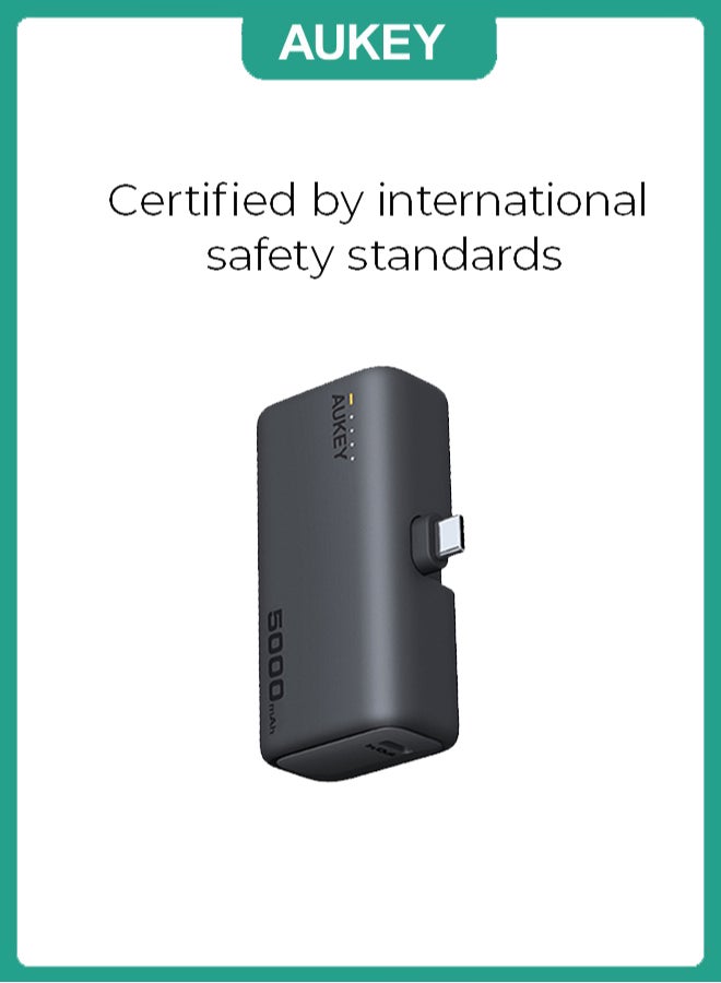 Aukey 5000 mAh Power Bank Spark 20W Charging Y59 Grey - Image 3