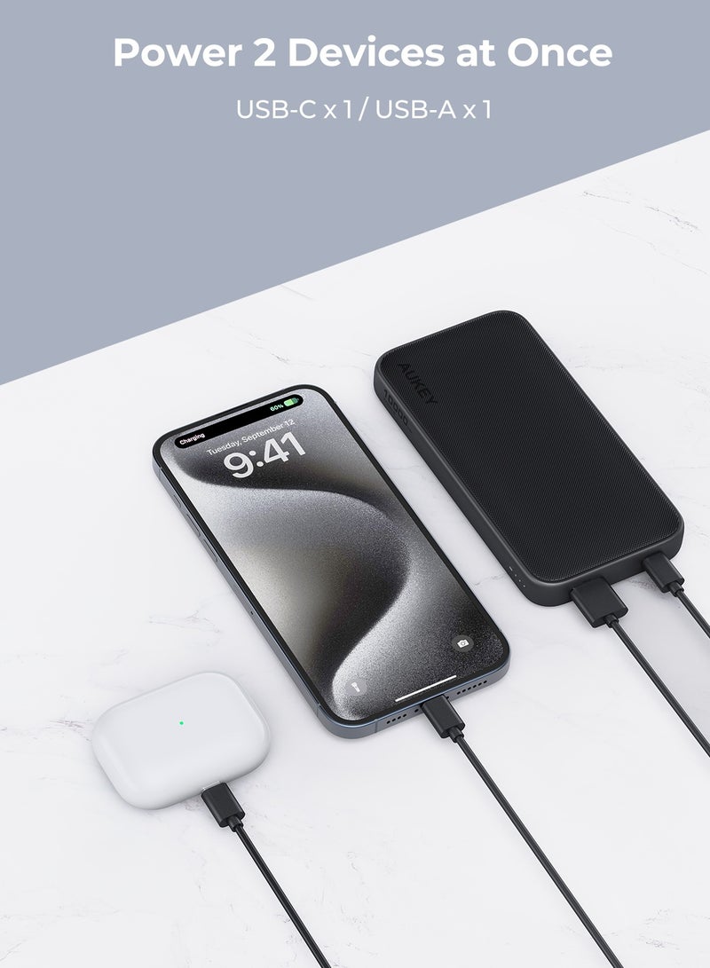 Aukey 10000 mAh Power Bank With 15W Charging Y46 Grey  - Image 2