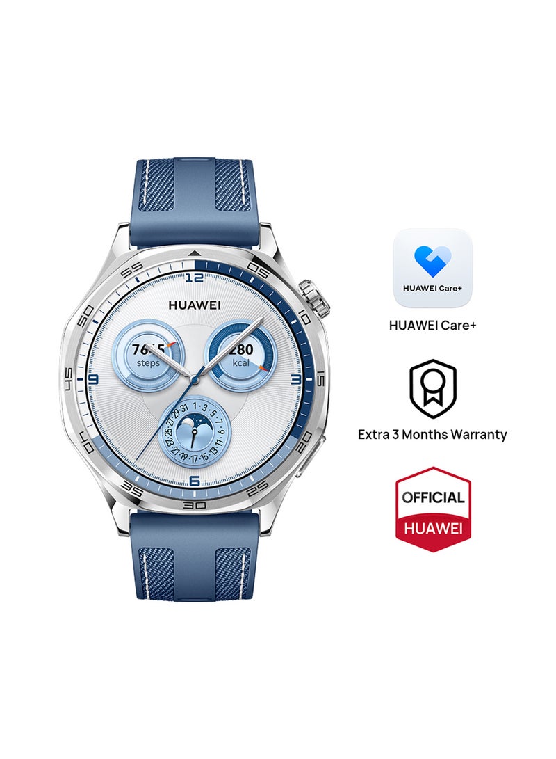 HUAWEI Watch GT 5 46mm Smartwatch, up to 14 Days Battery Life, All-new Running and Cycling Experience, Sharp-Edged Design Watch, Health Tracking, Compatible with iOS and Android, Blue - Image 1